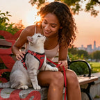 rabbitgoo Cat Harness and Leash for Walking, Escape Proof Soft Adjustable Vest Harnesses for Cats, Easy Control Breathable Reflective Strips Jacket, Red, XS