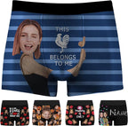 M YESCUSTOM Custom Faces Funny Short Briefs Gift for Husband Underwear