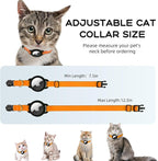 AirTag Cat Collars, Stretchy Collar with Apple AirTag Holder and Bell, Breakaway Ultra Design Elastic GPS Tracking Collars for Cats and Puppies, (7.5-12.5 Inch), Orange