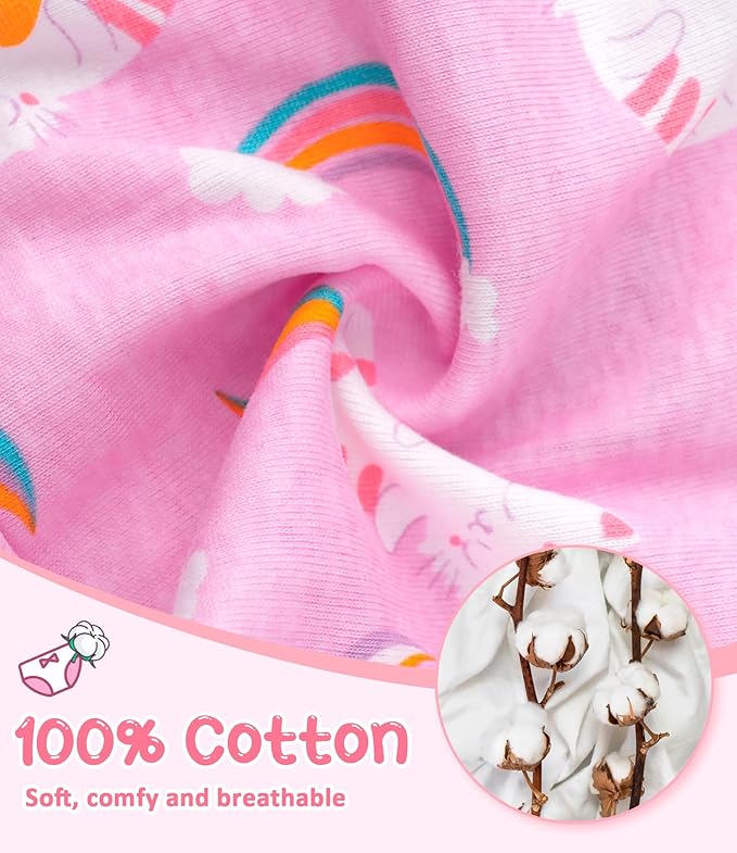 Girls and Toddlers 100% Cotton Underwear Tagless Soft Panties Size 2-3T,4-5T,6,8,10,12 (6-Pack)