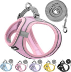 Sparkly Dog Harness Small Sized and Leash Set for Small Dogs Cats,Pink S Puppy Harness, Step in Soft Dog Reflective Vest, Breathable Mesh Pet Harness. (Pink, M)