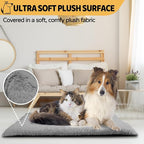 Dog Crate Pad Washable, Plush 36 x 23 Inch Anti-Slip Kennel Mat for Medium to Large Dogs up to 70 lbs, Fits Wire or Metal Crates, Travel, Home, Training Use, Dark Grey