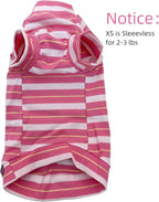 Vintage Stripes Sphynx Hairless Cats Shirt Cotton Cat Turtleneck Pet Clothes Kitten T-Shirts with Sleeves for Sphynx Cats (Sakura, X-Small)