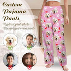 Custom Couple Pajama Pants Sock with Funny Face, Personalized PJ Anniversary Birthday Women Men Pants