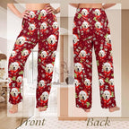 Custom Couple Pajama Pants Sock with Funny Face, Personalized PJ Anniversary Birthday Women Men Pants