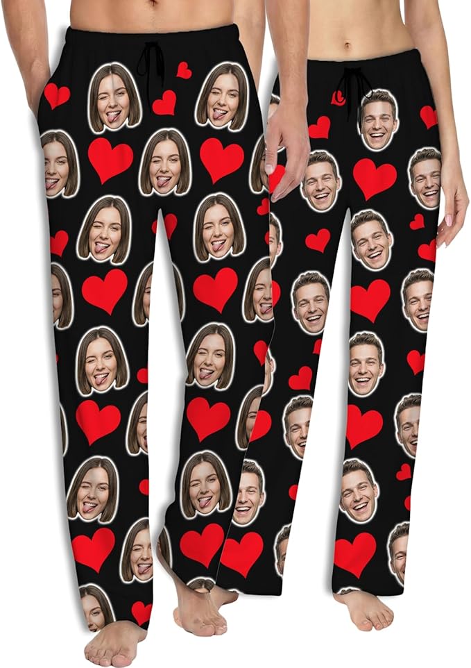 Custom Pajamas Pants With Photo Face Custom PJ Pants Personalized Gifts For Women Men Pet Dog Cat Christmas Valentines
