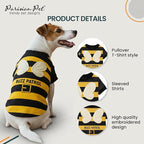 Parisian Pet Dog Buzz Patrol Bee Shirt - Embroidered Pet Vest - 100% Cotton & Polyester Doggy - Shirt - Lightweight Pet Clothes - Sleeved Puppy Costume - Funny Shirts for Large Dogs - 2XL
