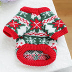 ANIAC Christmas Small Dog Sweater Costume Reindeer Snowflake Cat Turtleneck Knitwear Warm Pet Santa Outfit New Year Holiday Puppy Dog Clothes for Girl Boys (Green, X-Large)