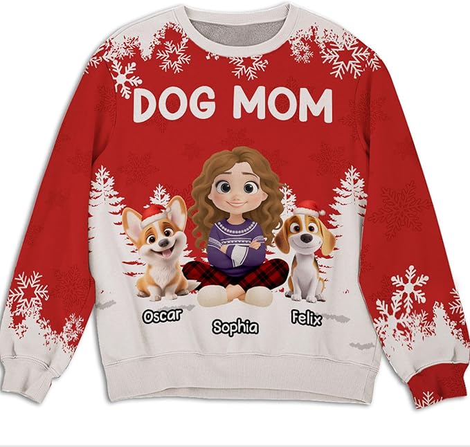 Wrappiness A Girl And Her Dog Christmas Sweatshirt - Cozy Unisex Fit Custom Shirt - Cute for Women Pet Lovers