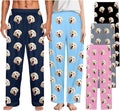 Custom Couple Pajama Pants Sock with Funny Face, Personalized PJ Anniversary Birthday Women Men Pants