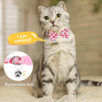 Breakaway Cat Collars with Bell & Cute Pendants - 3 Pack Adjustable Safety Kitten Collars - Decoration for Girl Boy Cats Puppy and Small Pets (Style C - Strawberry)