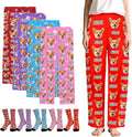 Custom Couple Pajama Pants Sock with Funny Face, Personalized PJ Anniversary Birthday Women Men Pants