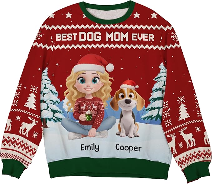 Wrappiness A Girl And Her Dog Christmas Sweatshirt - Cozy Unisex Fit Custom Shirt - Cute for Women Pet Lovers