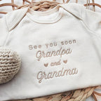 COUPLEHOODIES Personalized Baby Onesie Bodysuit – Custom Embroidery Gift for Pregnancy Reveal Baby Shower or First Grandchild