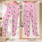 Custom Couple Pajama Pants Sock with Funny Face, Personalized PJ Anniversary Birthday Women Men Pants