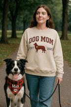 NAZENTI Personalized Dog Mom Sweatshirt, Cat Lovers Gift, Matching Dog and Owner Sweater, Gift Christmas Memorial Birthday