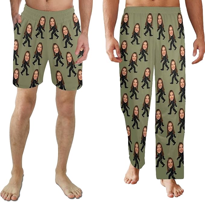 Custom Pajama Pants for Men, Personalized PJ Pants with Photos, Custom Mens Pajama Shorts, Gifts for Dad Husband