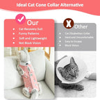 2 PCS Cat Recovery Suit Female Cat Onesie for Cats After Surgery Spay Abdominal Wounds, Kitten Surgery Recovery Suit Female Breathable E-Collar Alternative Kitten Onesie Anti Licking Medium