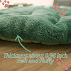 Leaf Shaped Self-Warming Cat Bed Mat – 26"x20" Flannel & Cotton Pet Pad, Warm Pet Cat Mat for Indoor, Soft Kitten Cushion & Puppy Mattress (Green)