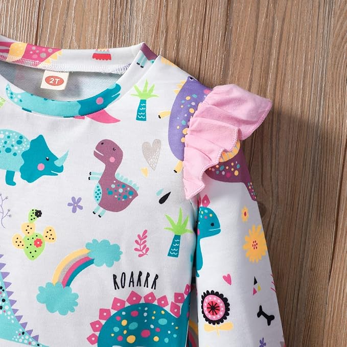 RETSUGO Toddler Baby Girls Sweatshirts Casual Pullover Crewneck Winter Long Sleeve Tops Shirts Clothes 3T-8T