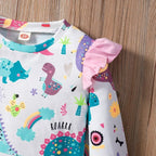 RETSUGO Toddler Baby Girls Sweatshirts Casual Pullover Crewneck Winter Long Sleeve Tops Shirts Clothes 3T-8T