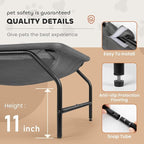 Large Cat Hammock Bed - Free-Standing Square Pet Sleeping Bed, Detachable, Easy Assembly for Indoor/Outdoor Use (Gray)