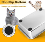 LIHONG Stainless Steel Cat Litter Box,Small Metal Litter Box for Small Cats Hamster Rabbits,No Smell,Non Stick,Easy to Clean(18" Lx14 Wx4 H,M)