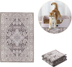 Lovewag Cat Litter Box Mats 2 Pack - Small 16x24 Machine Washable, Easy Clean, Non-Slip, Waterproof Mats for Indoor Cats - Kitty Litter Mess Control & Pet Urine Floor Protection - (Caramel Creme)