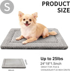 Dog Bed Mat - Dog Crate Pad - Reversible Mat for Pet Comfort - Soft Bed Crate Pads for All Seasons - Durable, Machine Washable Mat for Crates, Travel, and Home (Light Gray, 24" L*18" W*1.5" Th)
