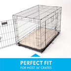 Paw Inspired Washable Padded Crate Mats for Dogs | 35” x 22” Pad, Fits 36-inch Kennels | Leakproof, Waterproof Bottom, Plush Pet Beds (Tan)