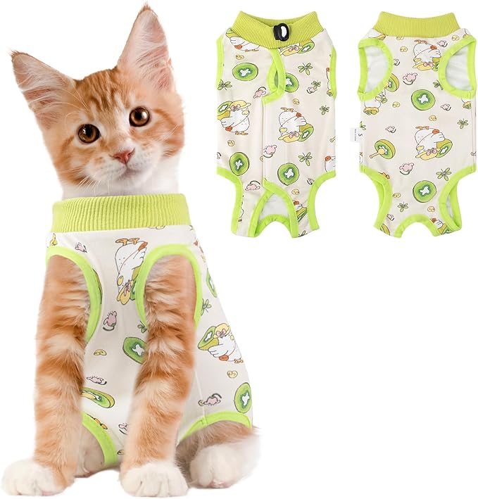 Cat Recovery Suit Female, Breathable Cat Onesie After Surgery Female for Abdominal Wounds or Skin Diseases, Surgery Recovery Suit Kitten Onesie After Spay Wear Anti Licking