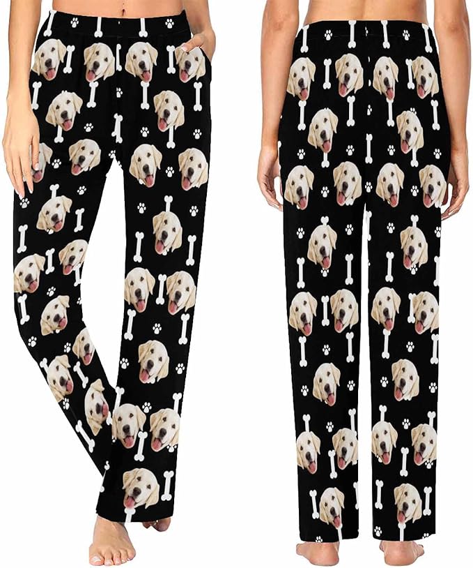 Custom Face Pajamas Pants Personalized Nightwear Bottoms for Women XS-XXL