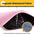 Cat Litter Mat, Upgrade Super Waterproof Back Layer Litter Box Mat, Non Slip, Durable, Soft on Paws Kitty Trapping Matt (24"x18", Pink)