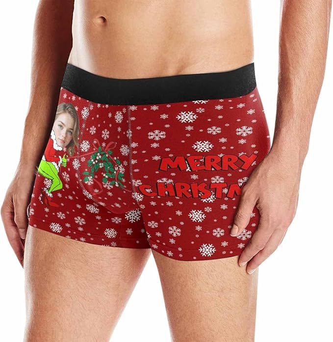 M YESCUSTOM Custom Faces Funny Short Briefs Gift for Husband Underwear