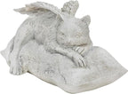 Holiberty Cat Angel Figurine Memorial Pet Stone Statue - Garden Grave Monument Marker Decor - Polyresin Dog Angel Figures Tombstone Sculpture Ornament - Loss of Kitten Sympathy Gift