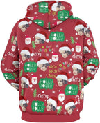 Artsadd Custom Face Unisex athletic Pockets Sweatshirt Loose Hoodie Custom Christmas Long Sleeve Sweatshirt Hooded Pullover