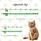 Unique Style Paws Saint Patrick Cat Collar,Shamrock Cat Collars,Green Kitten Collar Breakaway Buckle,Adjustable St. Patrick Day Puppy Collar,Ideal Gift for Boy Girl Cats