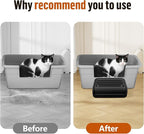 Cat Litter Box Step, Cat Litter Ramp Mat with Filter Function for Self-Cleaning Litter Box, Easy to Clean, Cats Pedal Step Stool Ideal for Kitten & Elderly Cats (Black)