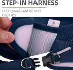PUPTECK Adjustable Dog Harness Collar and Leash Set Step in No Pull Pet Harness for Small Medium Dogs Puppy and Cats Outdoor Walking Running, Soft Mesh Padded Reflective Vest Harnesses