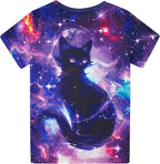 Funnycokid Girls Shirts Cat T Shirt Size 5-12 Clothes for Kids
