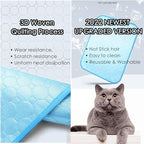 SOMOYA Dog Self Cooling Mat Pet Washable Cooling Pads Blanket Sleeping Kennel Mat,Ice Silk Sleep Mat Pad Non-Toxic Breathable Sleep Bed Beach for Large Dogs Cats (Blue, 39.4x59 in)