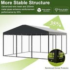 Gotland Dog Kennel Outdoor 10 x10 x6 FT, Dog Cage Outdoor for Medium/Large Dogs with Waterproof Roof Double Secure Locks Ground Spikes, All Weather Heavy Duty Dog Enclosure for Backyard Farm Ranch