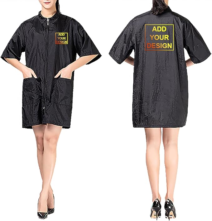 TopTie Custom Hair Grooming Protection Smock Jacket Haircut Cape Apron Vest, Personalized Your Design Image Text