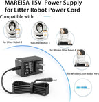 15V DC Power Supply 15Volt Power Adapter Compatible with Litter Robot 2, 3, 4 Open Air Self Cleaning Cat Litter Box