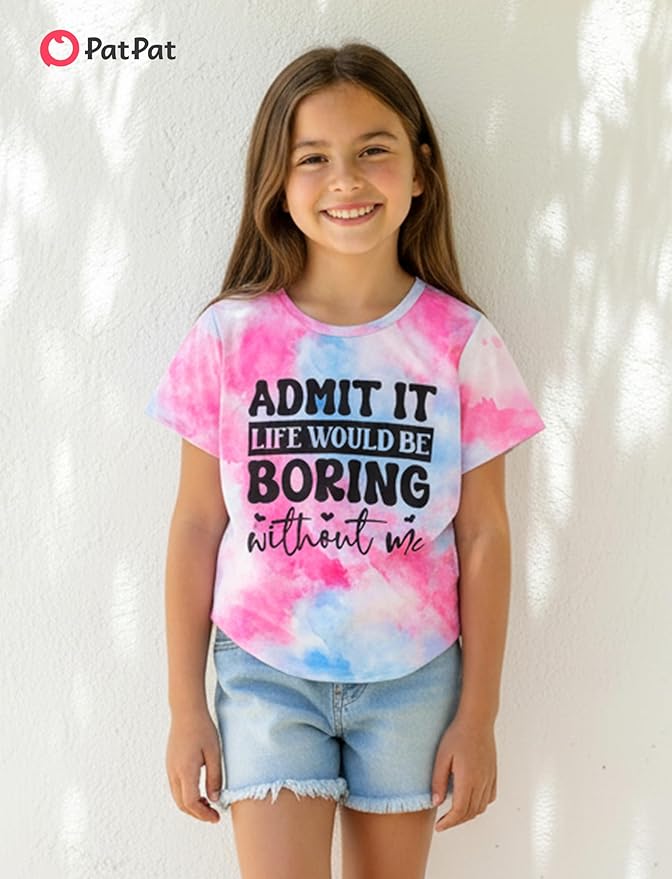 PATPAT Girls Crewneck Short Sleeve Graphic Tees Animal Print Shirts Cute Summer Outfits 5-12 Years