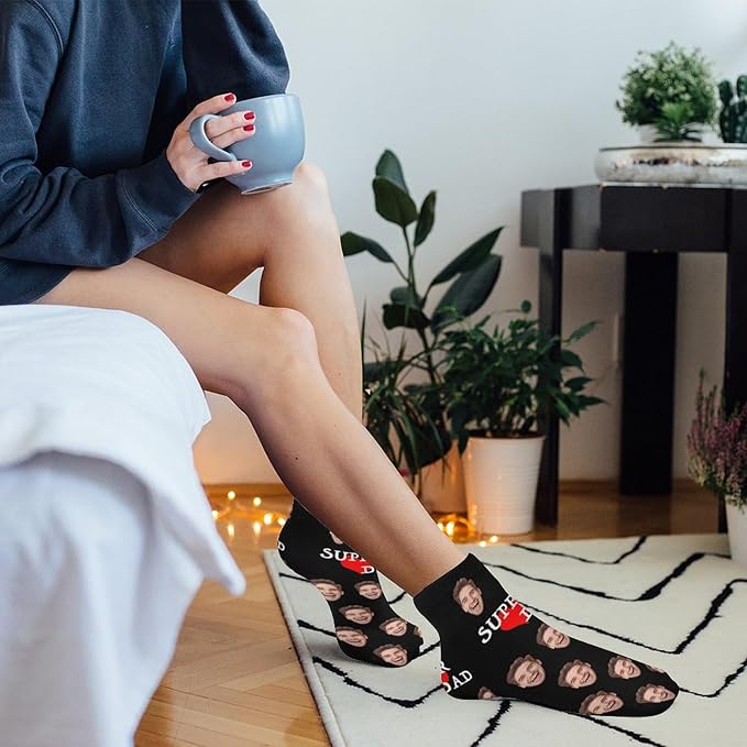 Personalized Ankle Socks with Face Custom Photo Socks Low Cut Ankle Socks Athletic Socks Valentine's Day Gifts for Women Men