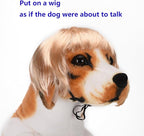 Funny Cosplay Wig for Dog, Headwear Apparel, Pet Costumes, Cat Dress up for Halloween, Christmas, Parties, Festivals (Golden Straight Hair)