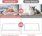 ZALALOVA Cat Window Perch, Pink Cat Hammock Window Seat Free Fleece Blanket for Female 2025 Latest Screw Suction Cups Extra Large Sturdy Bed Resting Indoors (One Extra Suction Cup)