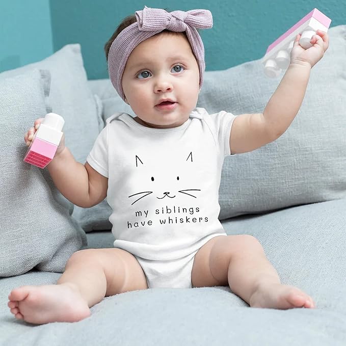 My Siblings Have Paws Bodysuit Baby Paws Romper Cat Whiskers Bodysuit Cute Baby Clothes Newborn Sibling Announcement Bodysuit
