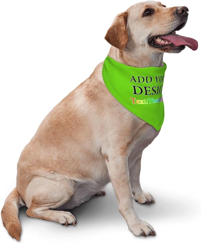 Personalized Dog Scarf Add Your Design Custom Dog Bandanas with Photo Name Text Image Customized Triangular Head Scarf Gifts for Small Medium Large Dogs Cats Pets, RoyalBlue
